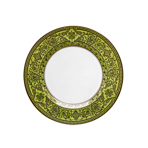 Set of 2 Bread and Butter Plates Matignon apple green platinum