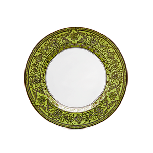 Set of 2 Bread and Butter Plates Matignon apple green platinum