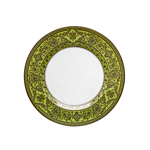 Set of 2 Bread and Butter Plates Matignon apple green platinum