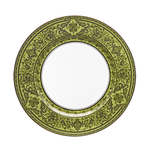 Set of 2 Dessert Plates Matignon apple green platinum