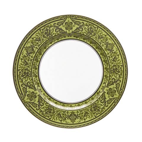 Set of 2 Large Dinner Plates Matignon white platinum