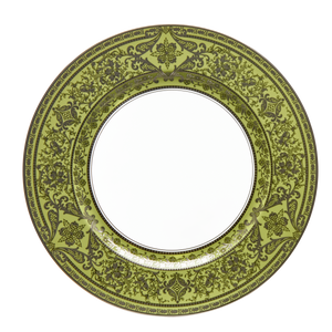 Set of 2 Large Dinner Plates Matignon apple green platinum