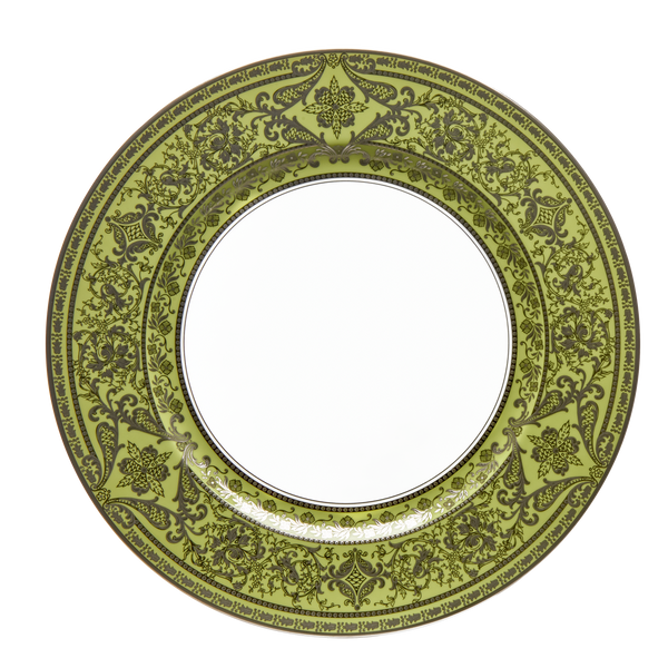 Set of 2 Large Dinner Plates Matignon apple green platinum
