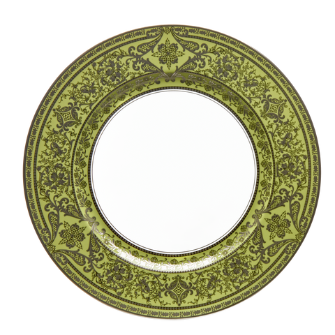 Set of 2 Large Dinner Plates Matignon apple green platinum
