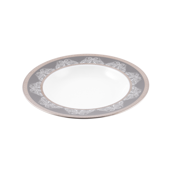 Set of 2 Rim Soup Plates Romane gray