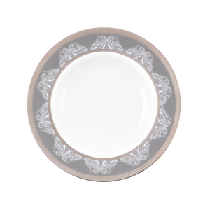 Set of 2 Rim Soup Plates Romane gray
