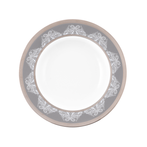 Romane gray rim soup plate