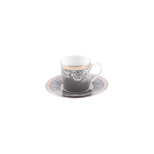 Set of 2 Coffee Cups and Saucers Romane gray