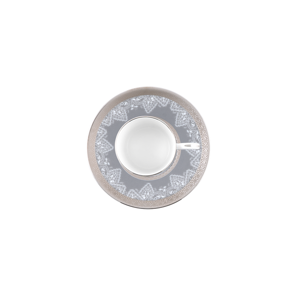 Set of 2 Coffee Cups and Saucers Romane gray