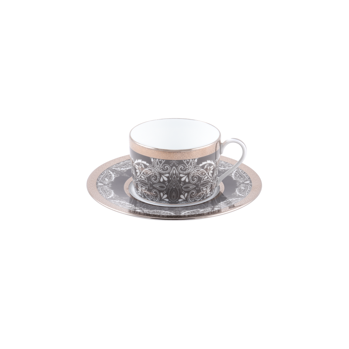 Set of 4 Teacups and Saucers Romane gray