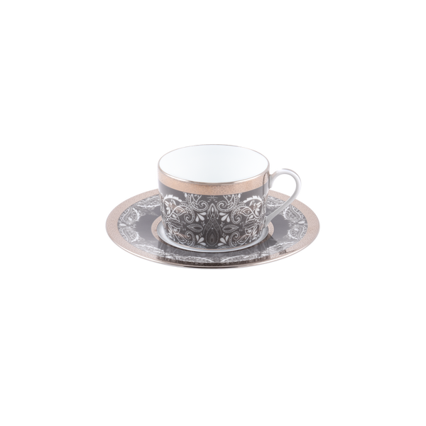 Set of 4 Teacups and Saucers Romane gray