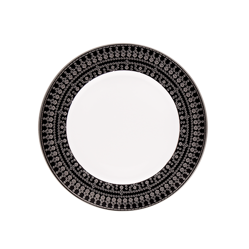 Set of 2 Dessert Plates Tiara peacock blue platinum