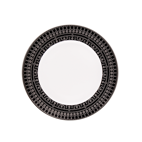 Set of 2 Dessert Plates Tiara peacock blue platinum