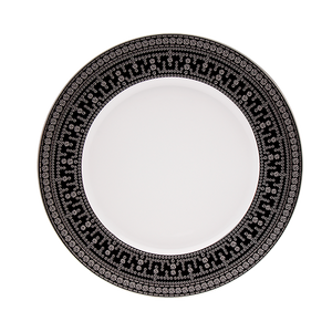 Set of 2 Large Dinner Plates Tiara black platinum
