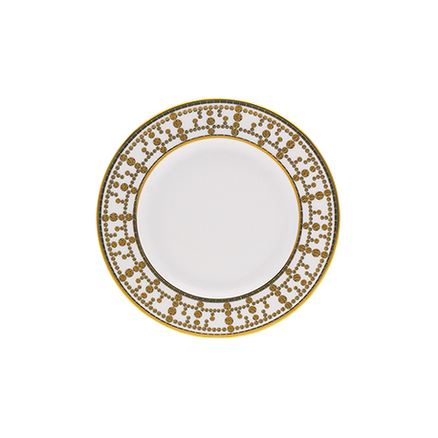 Set of 2 Bread and Butter Plates Tiara peacock blue gold