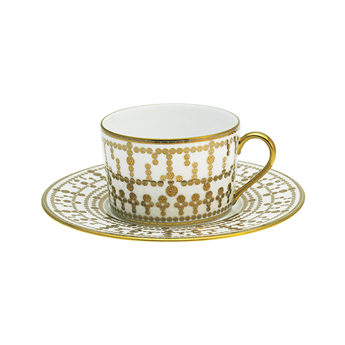 Set of 2 Teacups and Saucers Tiara white gold