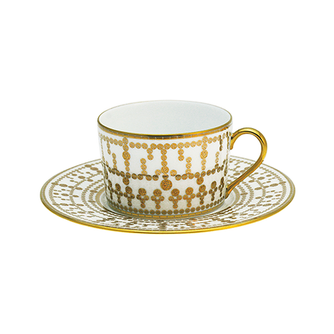 Set of 2 Teacups and Saucers Tiara white gold