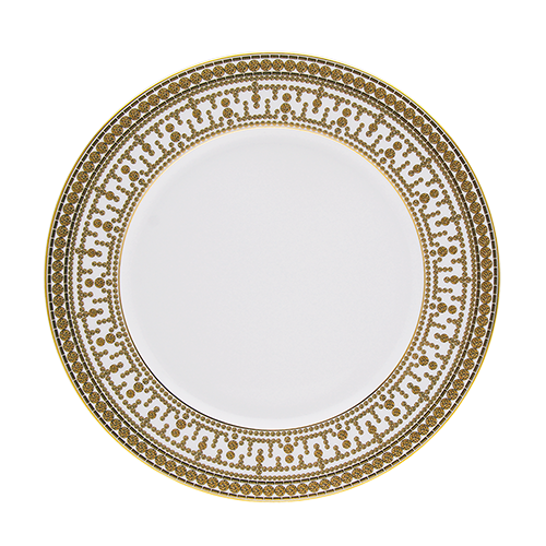 Set of 2 Large Dinner Plates Tiara white gold