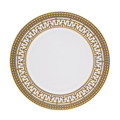 Set of 2 Large Dinner Plates Tiara white gold