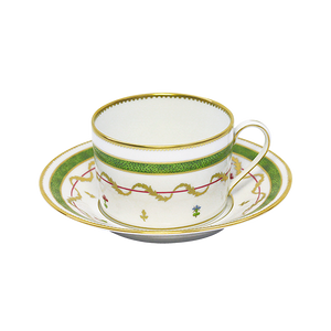 Set of 2 Teacups and Saucers Vieux Paris Vert