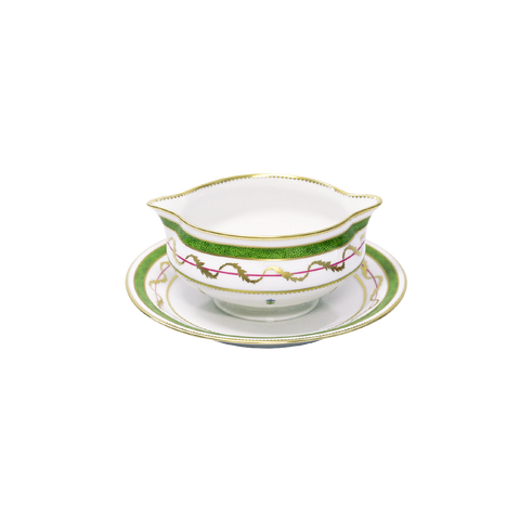 Vieux Paris vert gravy boat