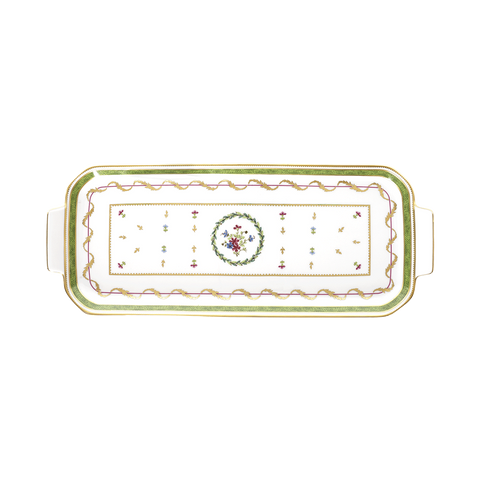 Vieux Paris vert rectangular cake platter