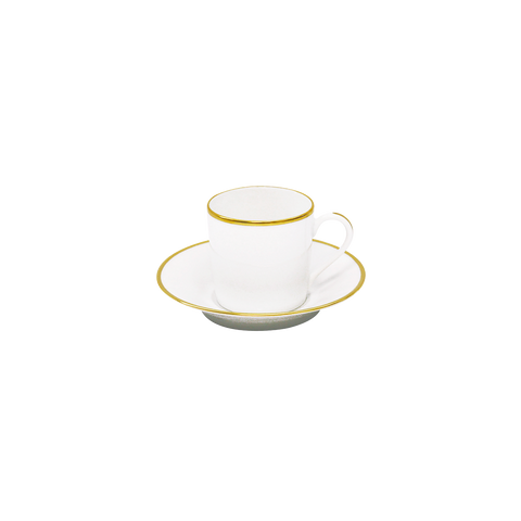 Set of 2 Coffee Cups and Saucers Orsay gold
