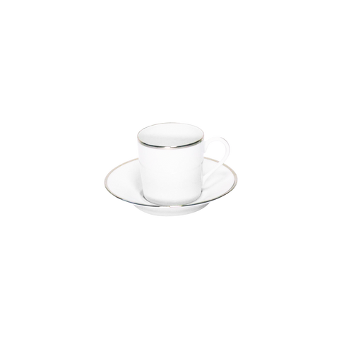 Set of 2 Coffee Cups and Saucers Orsay platinum