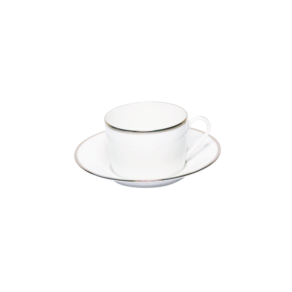 Set of 2 Teacups and Saucers Orsay platinum