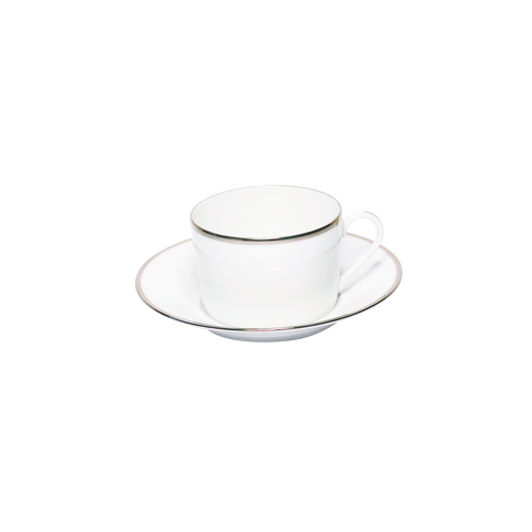 Set of 2 Teacups and Saucers Orsay platinum