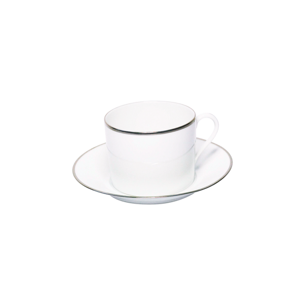 Set of 2 Cappuccino Cups and Saucers Orsay platinum