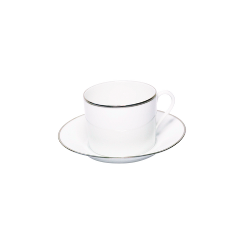 Set of 2 Cappuccino Cups and Saucers Orsay platinum