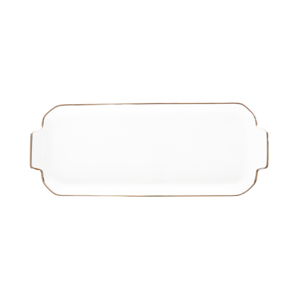 Set of 1 Oblong Cake Platter Orsay platinum