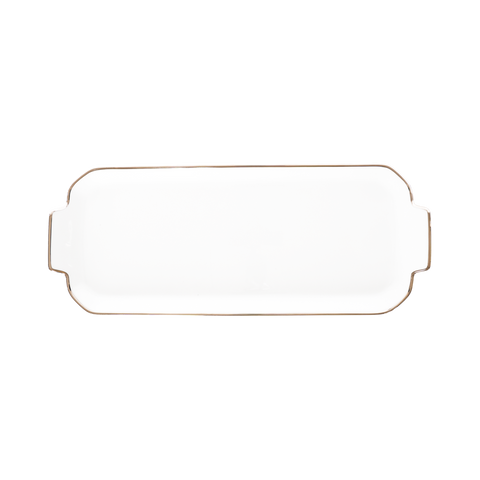 Set of 1 Oblong Cake Platter Orsay gold