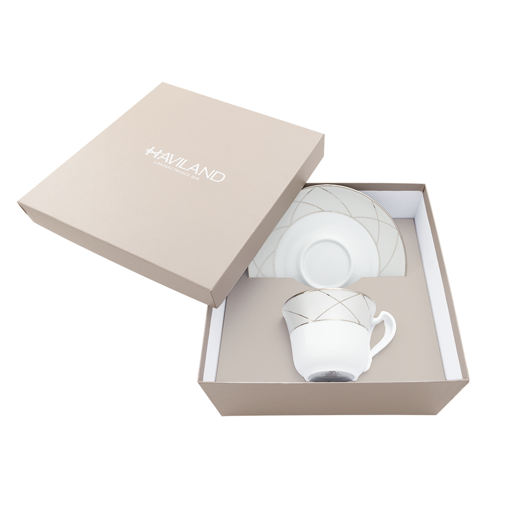 Set of 1 XL Cappuccino Cup and Saucer Clair De Lune Arcades