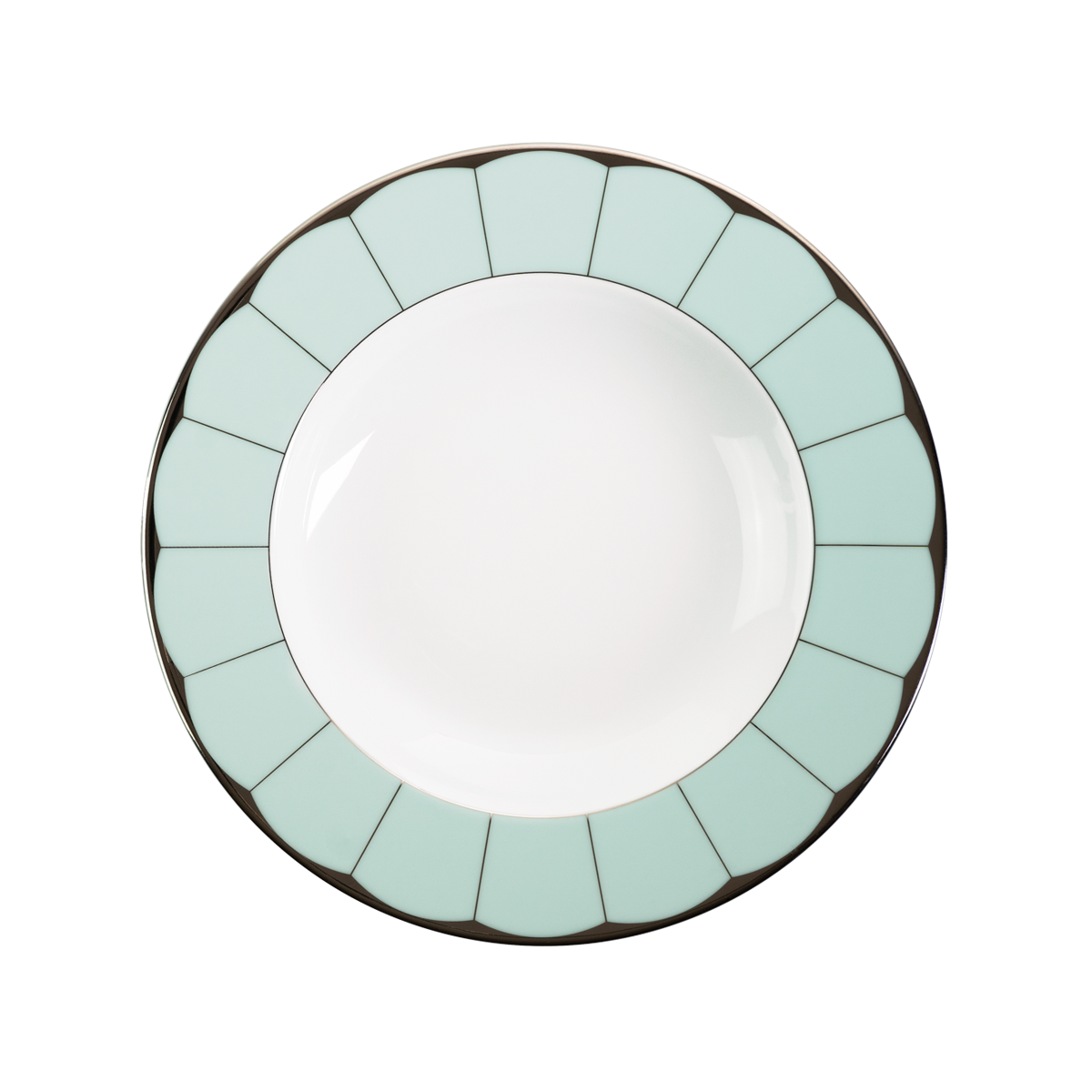Set of 2 Rim Soup Plates Illusion mint by Barbara Barry
