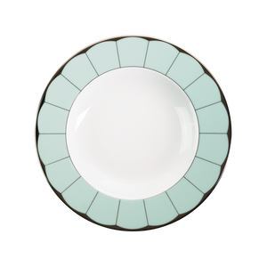 Set of 2 Rim Soup Plates Illusion mint by Barbara Barry