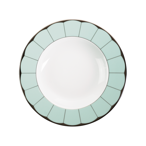 Set of 2 Rim Soup Plates Illusion mint by Barbara Barry