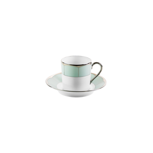 Set of 2 Coffee Cups and Saucers Illusion mint by Barbara Barry