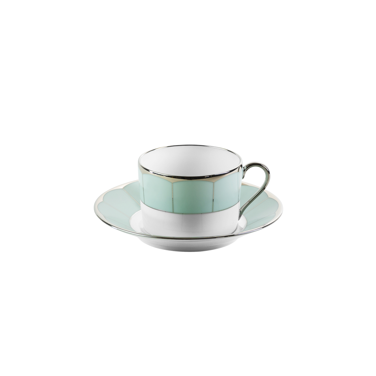 Set of 2 Teacups and Saucers Illusion mint by Barbara Barry