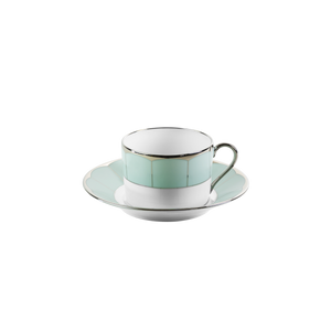 Set of 2 Teacups and Saucers Illusion mint by Barbara Barry