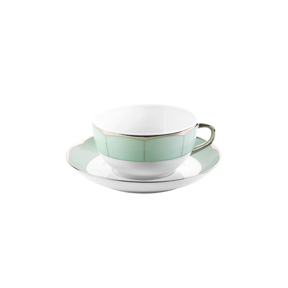 Set of 2 Cappuccino Cups and Saucers Illusion mint by Barbara Barry