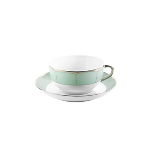 Set of 2 Cappuccino Cups and Saucers Illusion mint by Barbara Barry