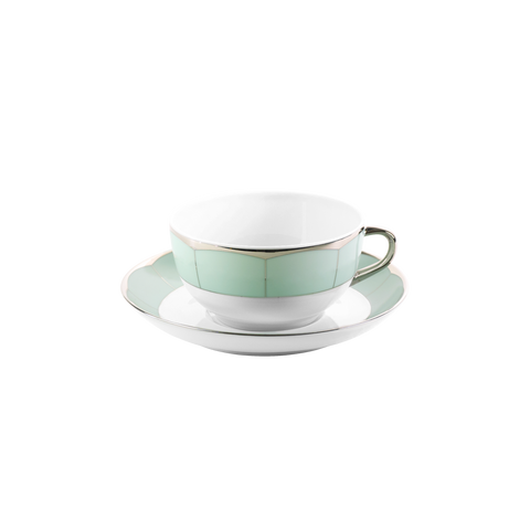 Set of 2 Cappuccino Cups and Saucers Illusion mint by Barbara Barry