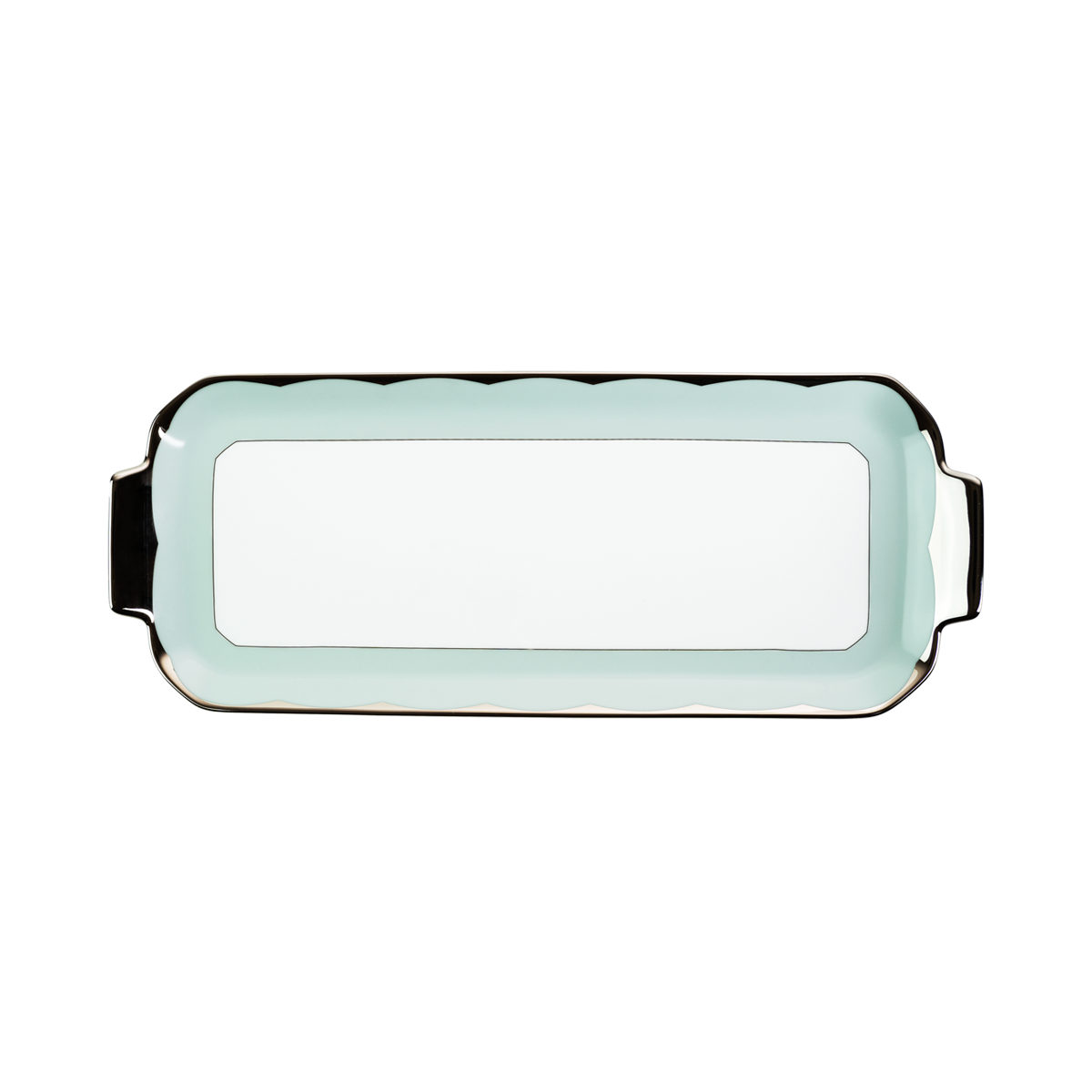 Set of 1 Oblong Cake Platter Illusion mint by Barbara Barry