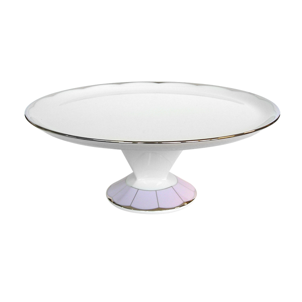 Set of 1 Footed Cake Platter Illusion lavander by Barbara Barry