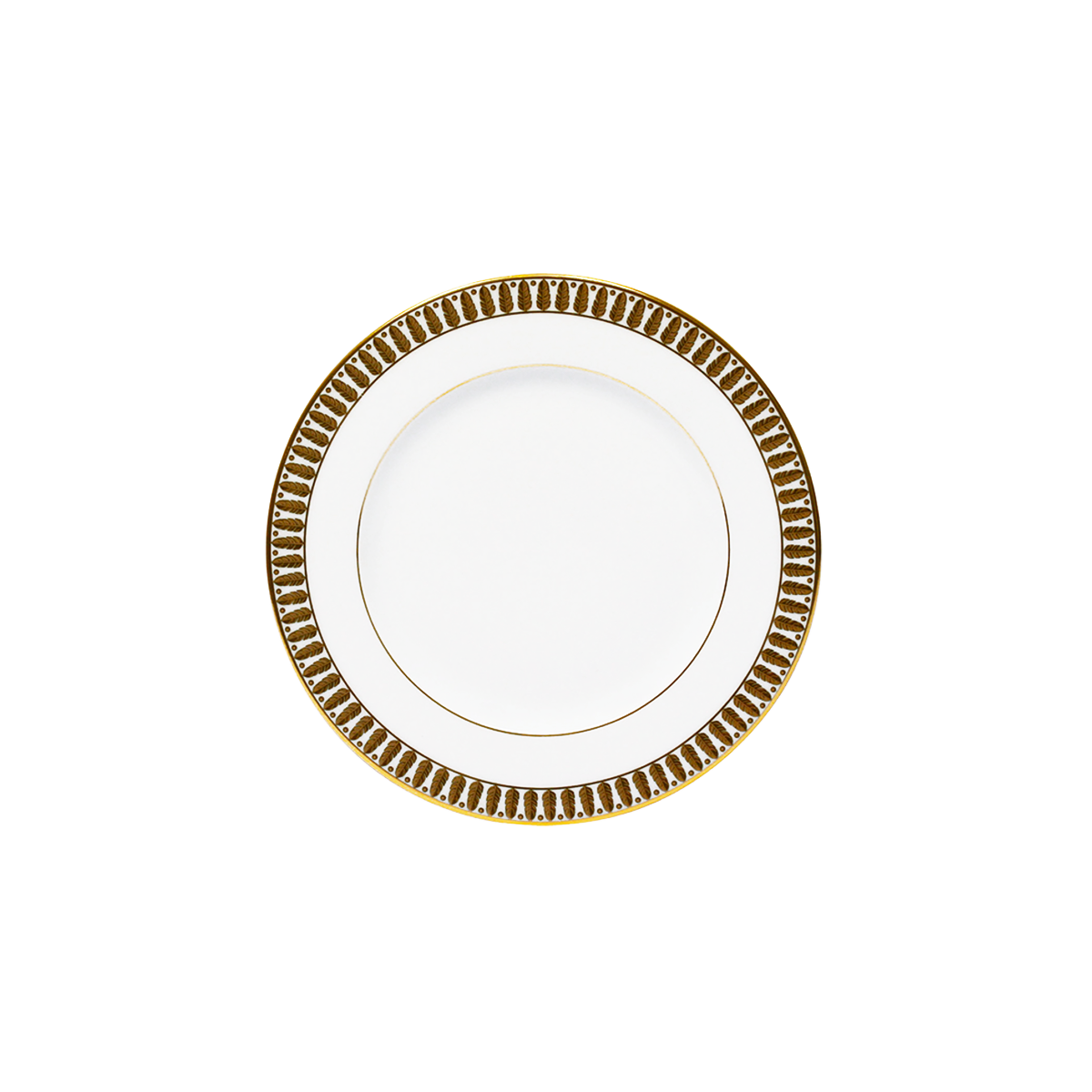 Set of 2 Bread and Butter Plates Plumes gold