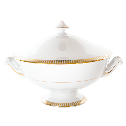 Set of 1 Soup Tureen Plumes gold