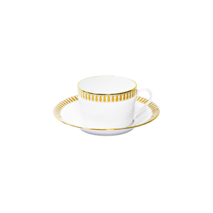 Set of 2 Teacups and Saucers Plumes gold