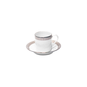 Set of 2 Coffee Cups and Saucers Plumes platinum